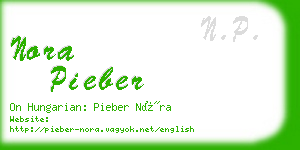 nora pieber business card